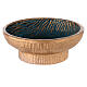 Incense bowl 5 1/2 in gold and light blue aluminium s1