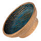 Incense bowl 5 1/2 in gold and light blue aluminium s3