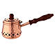 Hammered copper incense burner with wood handle s1
