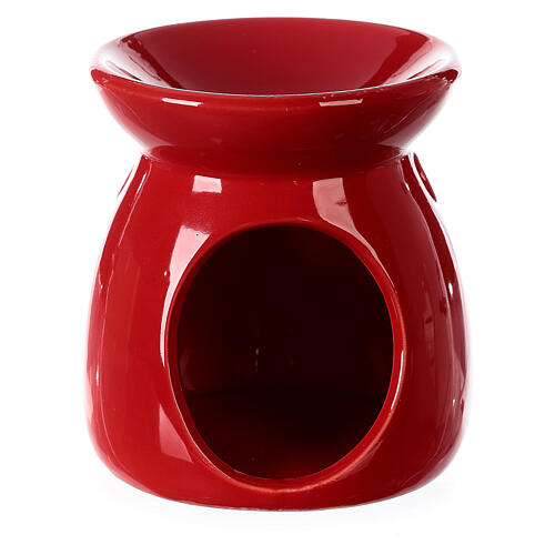 Brûle-encens céramique rouge 10 cm 1