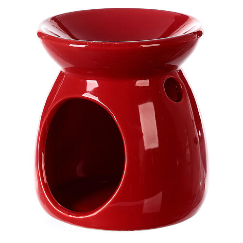 Brûle-encens céramique rouge 10 cm 3