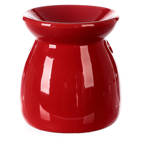 Brûle-encens céramique rouge 10 cm 4