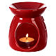 Brûle-encens céramique rouge 10 cm s2