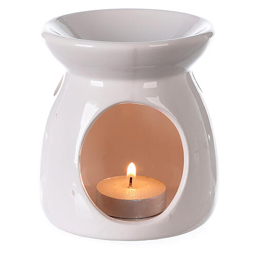 White ceramic essence burner 10 cm 2