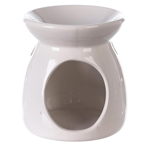 White ceramic essential oil burner 10 cm 1