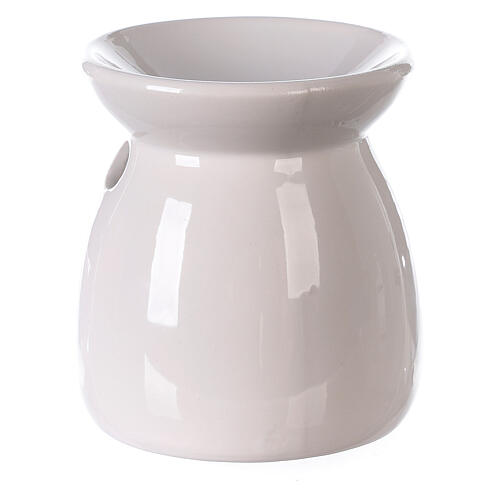 White ceramic essential oil burner 10 cm 4