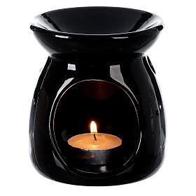Black ceramic essence burner 10 cm