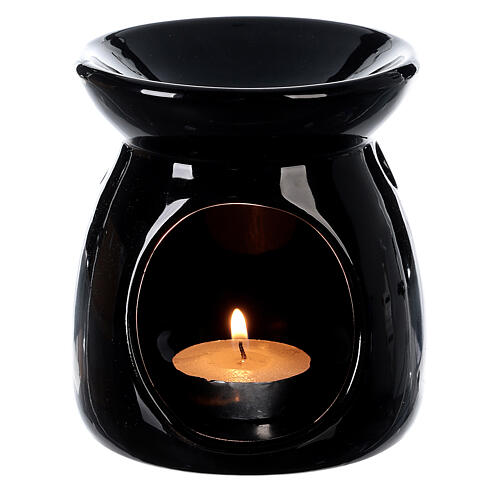 Black ceramic essence burner 10 cm 2