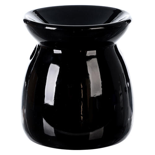 Pebetero esencias cerámica negro 10 cm 4
