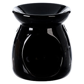 Kominek do olejków zapachowych, ceramika czarna, h 10 cm