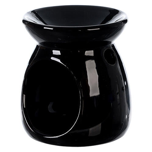 Kominek do olejków zapachowych, ceramika czarna, h 10 cm 3