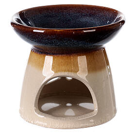 Ceramic essential oil burner 10x12 cm decorated