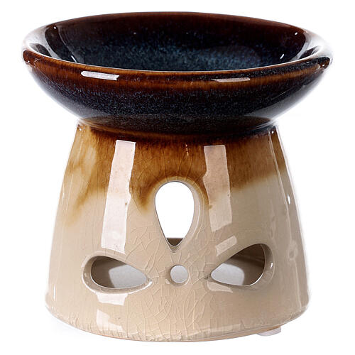 Ceramic essential oil burner 10x12 cm decorated 4