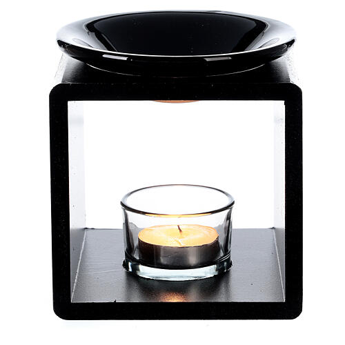 Black cube essence burner 12.5 cm 2