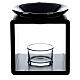 Essential oil candle burner black cube 12.5 cm s1