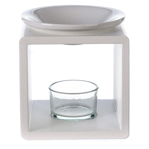 Diffuseur parfum cube blanc 12,5 cm 1