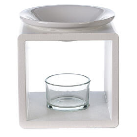 Essential oil burner white cube 12.5 cm