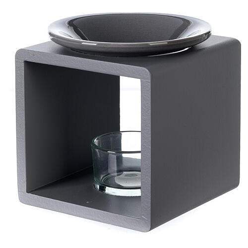 Difusor óleo essencial cubo cinzento 12 cm 3