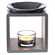 Candle oil diffuser grey cube ceramic 12.5 cm s2