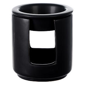 Candle oil diffuser black ceramic 10x9 cm