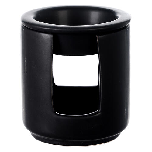Candle oil diffuser black ceramic 10x9 cm 1