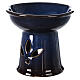 Diffuseur huile essentielle céramique émaillée bleue 13 cm Lotus s3