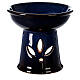 Diffuseur huile essentielle céramique émaillée bleue 13 cm Lotus s5