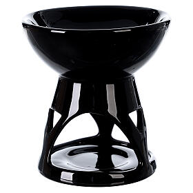 Ceramic essence diffuser black enamel 12x12 cm