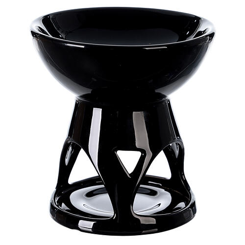 Ceramic essence diffuser black enamel 12x12 cm 4