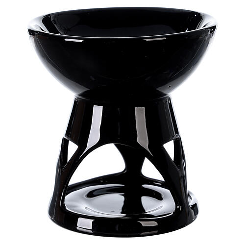 Candle oil diffuser, black glazed 12x12 cm 1