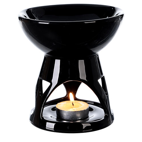 Candle oil diffuser, black glazed 12x12 cm 2
