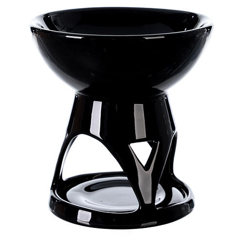 Candle oil diffuser, black glazed 12x12 cm 3