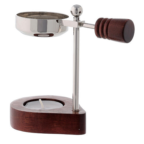 Adjustable incense burner, nickel-plated brass, wood candle holder 4