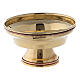 Incense bowl, embossed beads, gold plated brass, 10 cm diameter s1