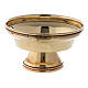 Golden brass incense burner bowl with pearl edge 10 cm s2