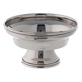 Incense burner bowl with nickel-plated brass bead border 10 cm