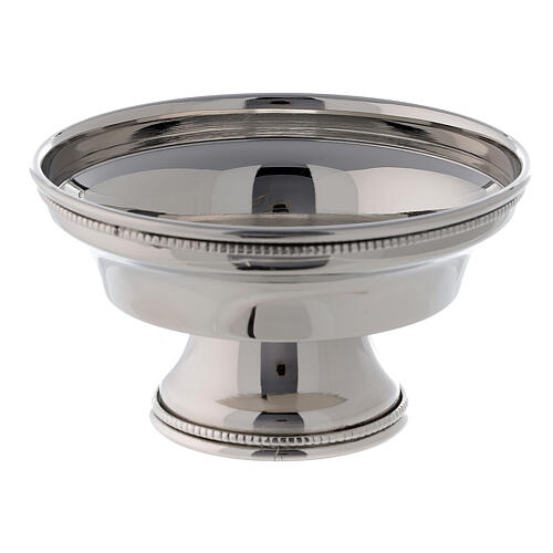 Incense burner bowl with nickel-plated brass bead border 10 cm 1