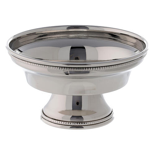 Incense burner bowl with nickel-plated brass bead border 10 cm 2