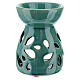 Brucia essenze ceramica traforato verde smeraldo 11 cm s3