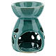 Green candle oil diffuser 11 cm ceramic perforated s1
