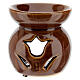 Pebetero esencias cerámica perforado marrón 8 cm s2