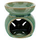 Pebetero esencias cerámica perforado 7 cm verde esmeralda s1