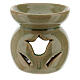 Pebetero esencias cerámica perforado 7 cm verde pantano s2