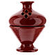 Brûle-encens en céramique rouge ajourée 13 cm s1