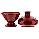 Brûle-encens en céramique rouge ajourée 13 cm s2