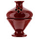 Bruciaincenso in ceramica rossa traforata 13 cm s1