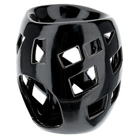 Ceramic essential oil burner black 12x11 cm