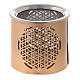 Golden metal incense burner h 6 cm cut-out floral pattern s2