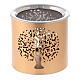 Queimador incenso metal dourado h 6 cm com árvore da vida perfurada s1