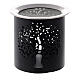 Kadzielniczka z żelaza czarna, h 9 cm, perforowana dekoracja drzewo życia s1